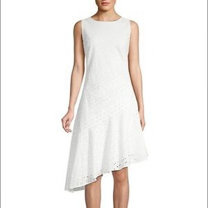 DKNY Eyelet Asymmetrical Sheath Dress